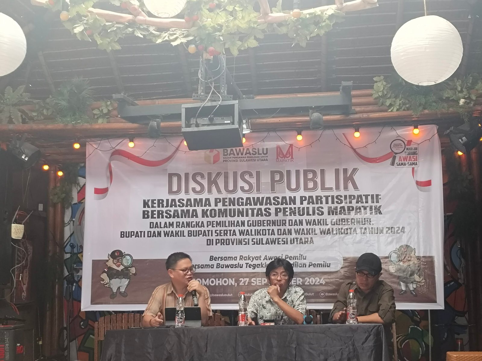 Bawaslu Sulut Gelar Diskusi Publik Bersama Komunitas Mapatik